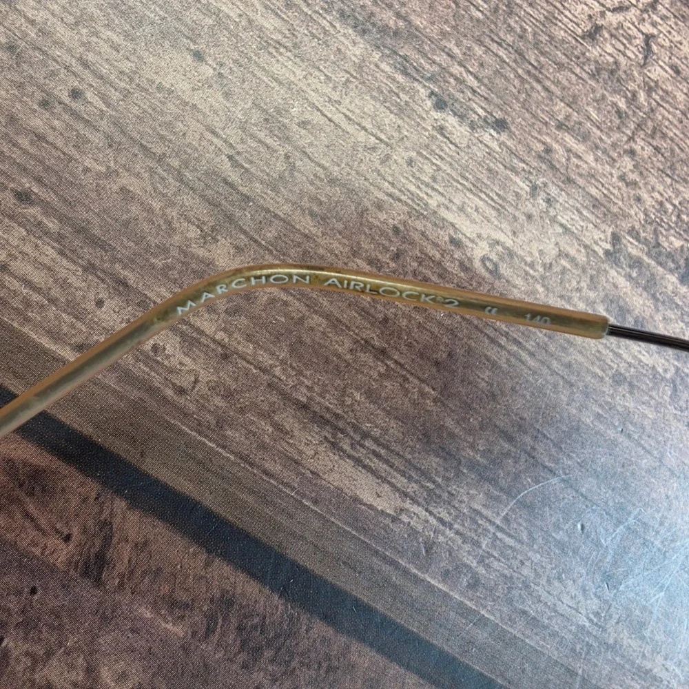 Marchon Airlock 2 720 Rimless Oval Eyeglasses Brown Gold 140mm Frames